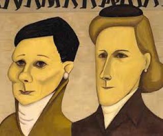 National Gallery of Victoria - John Brack painted Collins St, 5p.m. in  1955. Every night Brack met his friend for a drink, waiting in the doorway  of 360 Collins Street, Melbourne. How